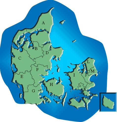 Overzichtskaart Denemarken